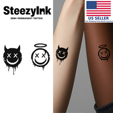 SteezyInk temporary tattoo Angel and Devil last upto 2 weeks 2 x 4 inch