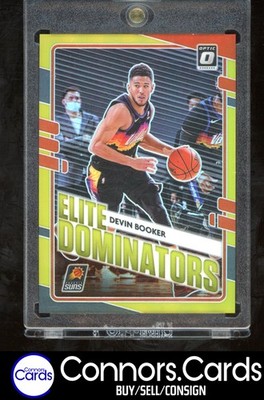 Devin Booker 2020-21 Donruss Optic #14 Elite Dominators Gold Prizm /10