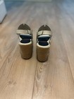 Women’s Tory Burch Wedge Sandals In Cream And Navy Size 6.5 — photo 4