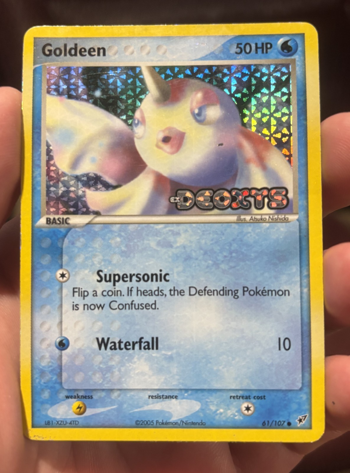 Goldeen 61/107 EX Deoxys Stamped Holo Pokémon Card 2005 MP