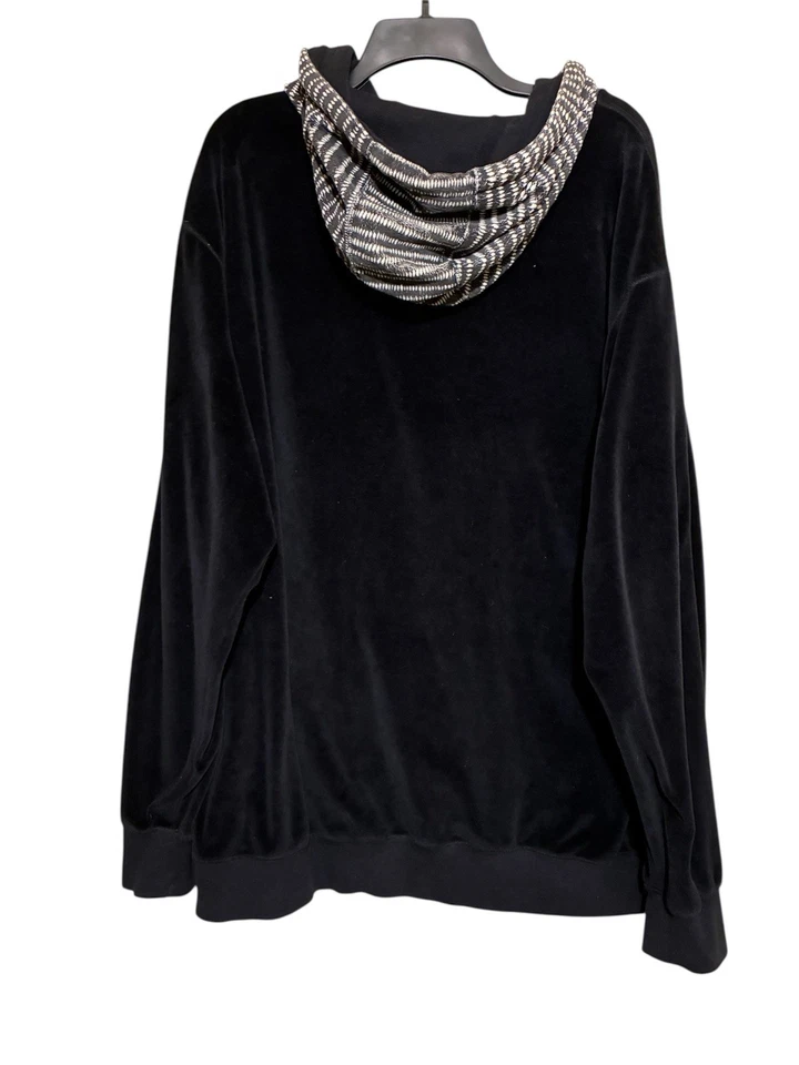 Vintage Volcom Kill Pixie Hoodie Jacket Men's XL Black Velour Striped Hood Y2K - Image 3 of 4