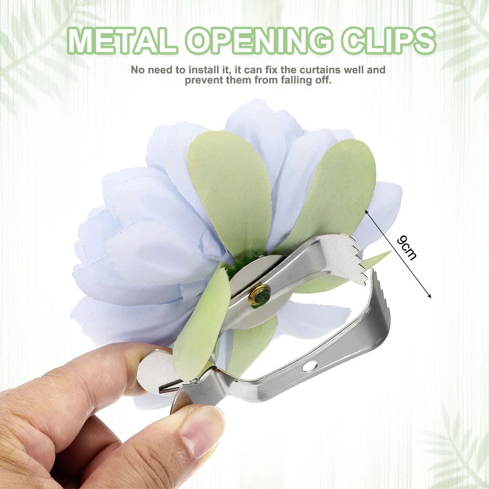 Paquete de 2 clips artificiales para cortinas de flores de loto, azul cielo Foto 4 de 4