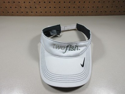 Nike womens white an gray twofish strapback golf tennis visor OS