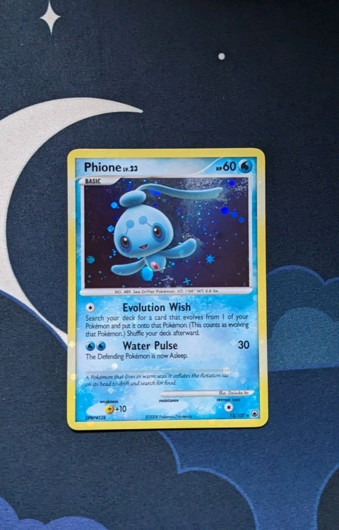 Phione LV. 23 12/100 Holo Bleed Rare Pokemon Card Pokemon TCG Majestic Dawn NM