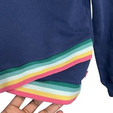 Levi's Kids Girls Navy Rainbow Stripe Hoodie Sweatshirt - Size 6X