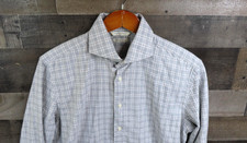 Suitsupply Shirt Mens 40 Gray Egyptian Cotton Slim Fit Button Front Long Sleeve