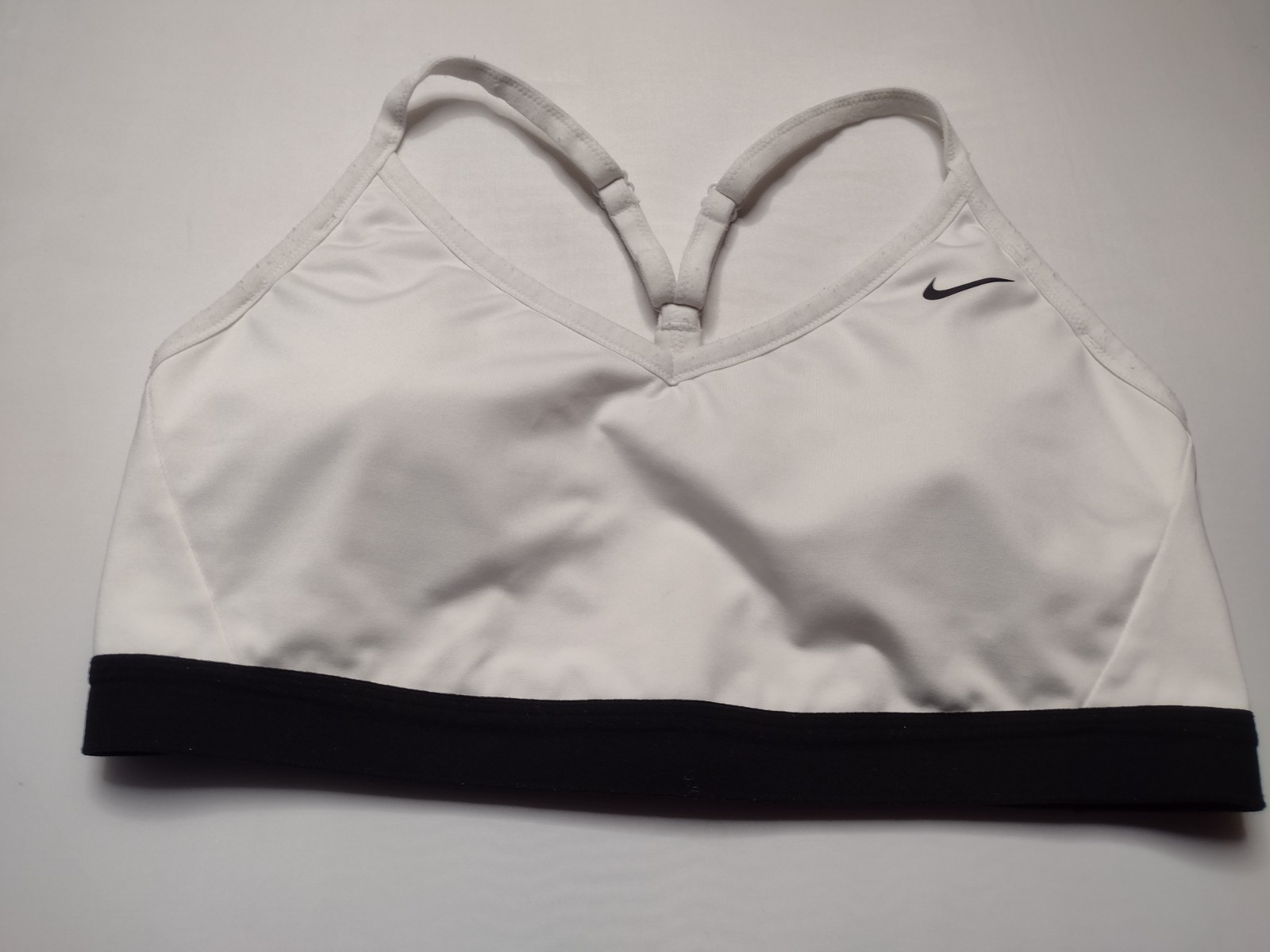 Nike Dri-fit Sports Bra XL White Wireless Active Yoga Running Workout EE