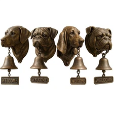 Dog Welcome Doorbell,Funny Dog Head Bell, Resin Animal-Themed Chime Wall Decor