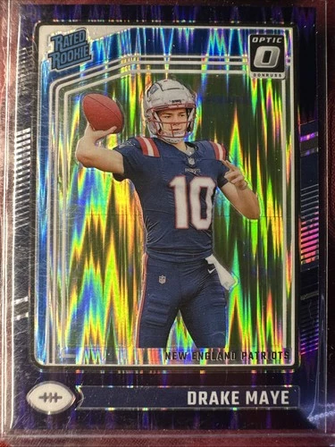 2024 Panini Donruss Optic Rated Rookie Drake Maye #229 Purple Shock Prizm (RC)