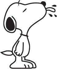 Snoopy Tongue Out Vinyl Sticker Standing Beagle Decal For Laptop Car 5.5 H 