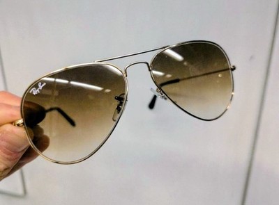 Rayban Aviator Gradient Light Brown Gold