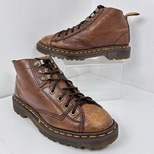 Vintage Dr Martens Made In England 8088 Leather Ankle Boots Brown US Wm 6 UK 4