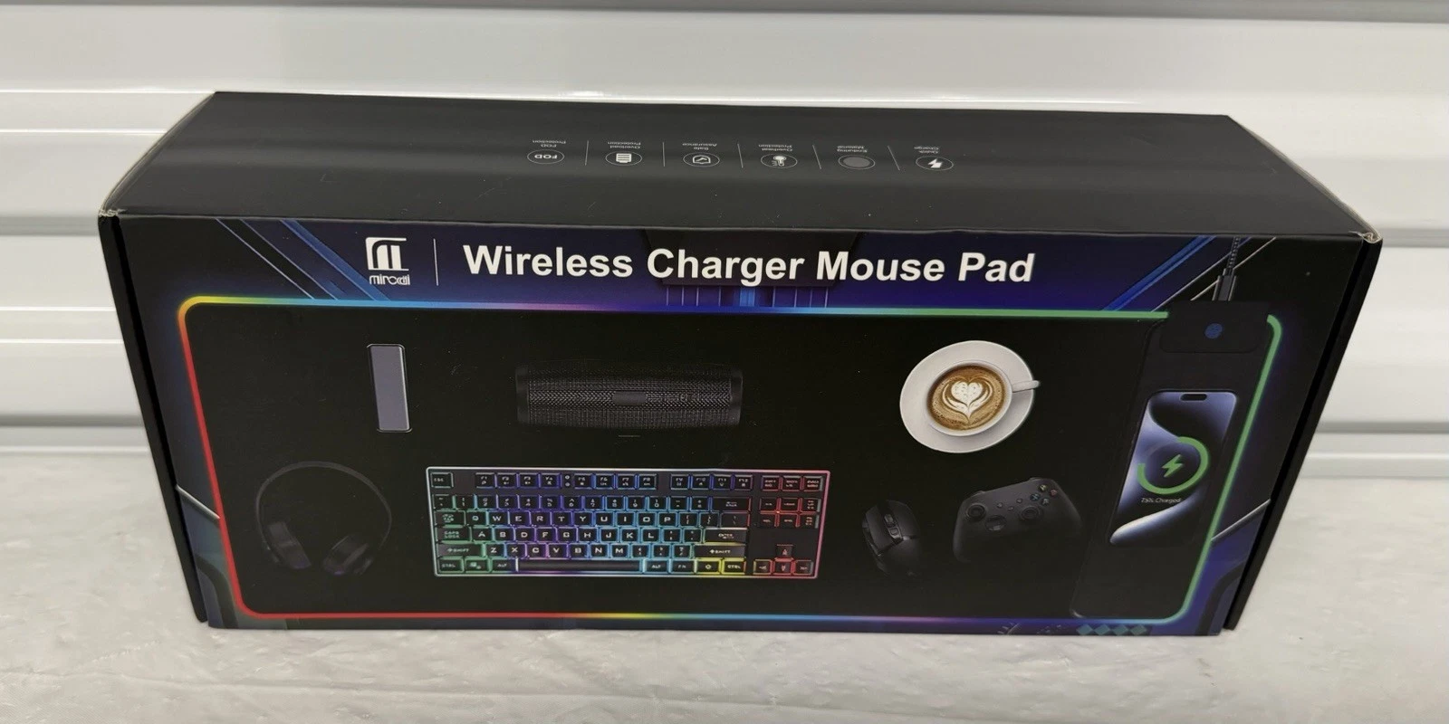 Miroddi HD103 XXL RGB Wireless Charger Gaming Mouse Pad Desk Mat 15W New