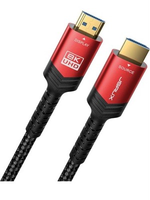 JSAUX Fiber Optic 8K Long HDMI Cable 100 ft 2.1 1 Pack 48Gbps Ultra High...