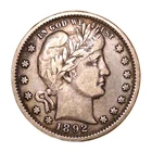 1892 Barber Silver Quarter 1st Year Nice Patina ~VF+ Nice Strike Beautiful Coin!