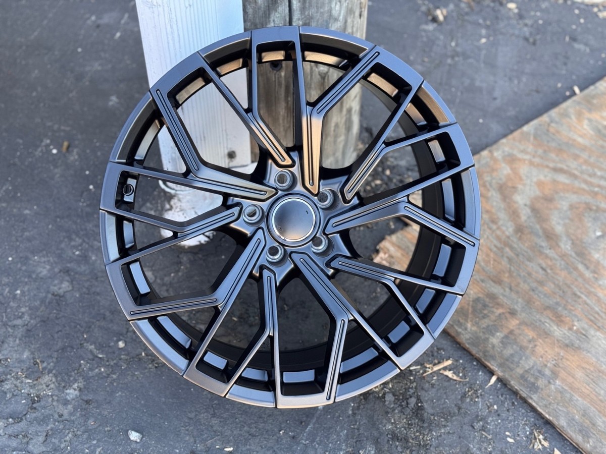 19x8.5 MATTE BLACK WHEELS FOR AUDI A4 A5 S4 S5 A6 A7 Q3 Q5 19