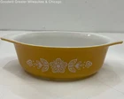 Vintage Pyrex Butterfly Gold Casserole Dish