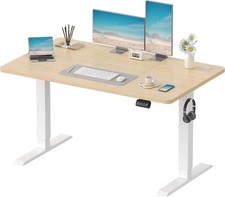 Electric Standing Desk 120x60cm Sit Stand Table Height Adjustable Desk Beige