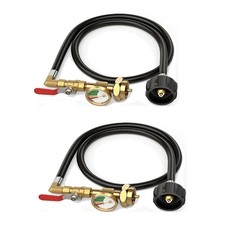1LB To 20LB Propane Refill Adapter Extension Hose With Gauge On-Off Control