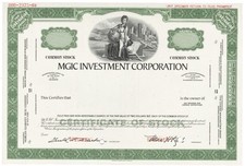MGIC Investment Corporation. Stock Certificate.