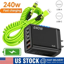 240W Supe Fast Charging USB Type C Wall Charger For Samsung iPhone Android Phone