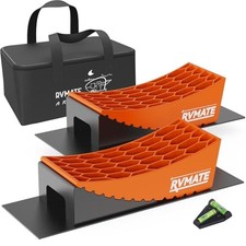  Camper Levelers 8-Piece Kit RV Leveling Blocks Camper Wheel Chocks Orange