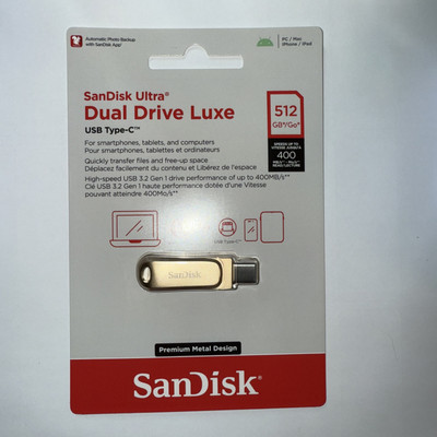 SanDisk 512GB Ultra Dual Drive Luxe USB Type-C Flash Drive - SDDDC4-512G-G46GD