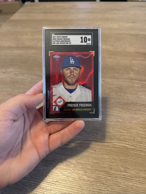 2022 Topps Chrome Platinum Anniversary #500 Freddie Freeman Red Lava /5 SGC 10