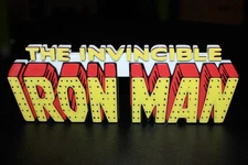 Iron Man 3D printed Logo Sign Wall Desk Shelf Art