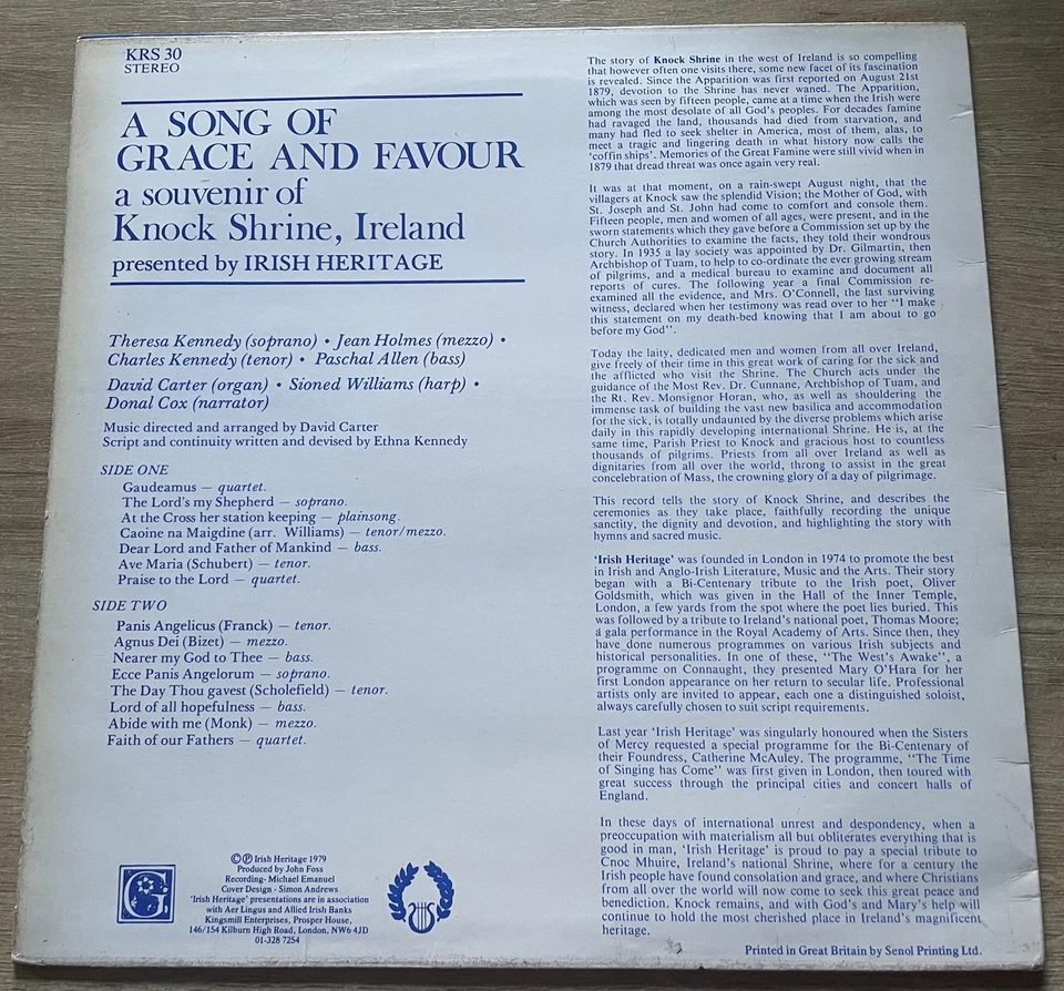 A Song Of Grace And Favour- Souvenir Of Knock Shrine, Ireland LP - Image 3 of 4