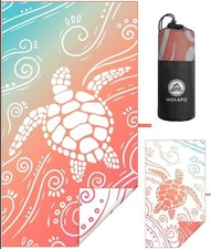 WEKAPO Microfiber Beach Towel - 71" x 39" - Gradiant Coral Sea Turtle