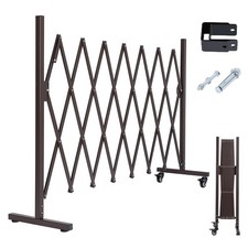 Metal Expandable Barrier Fence for Dogs, Portable Barricade Gate with Casters...