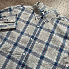 Old Navy Shirt Adult Large Blue Gray Plaid The Classic Button Up Casual Preppy