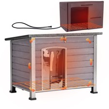 Aivituvin Heated Insulated Dog House Outdoor for Winter All-Around Iron Frame