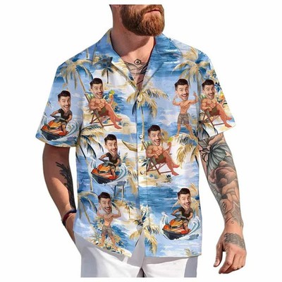 Haifisch-Hemd personalisiert 3D-gedruckt Unisex Streetwear Casual