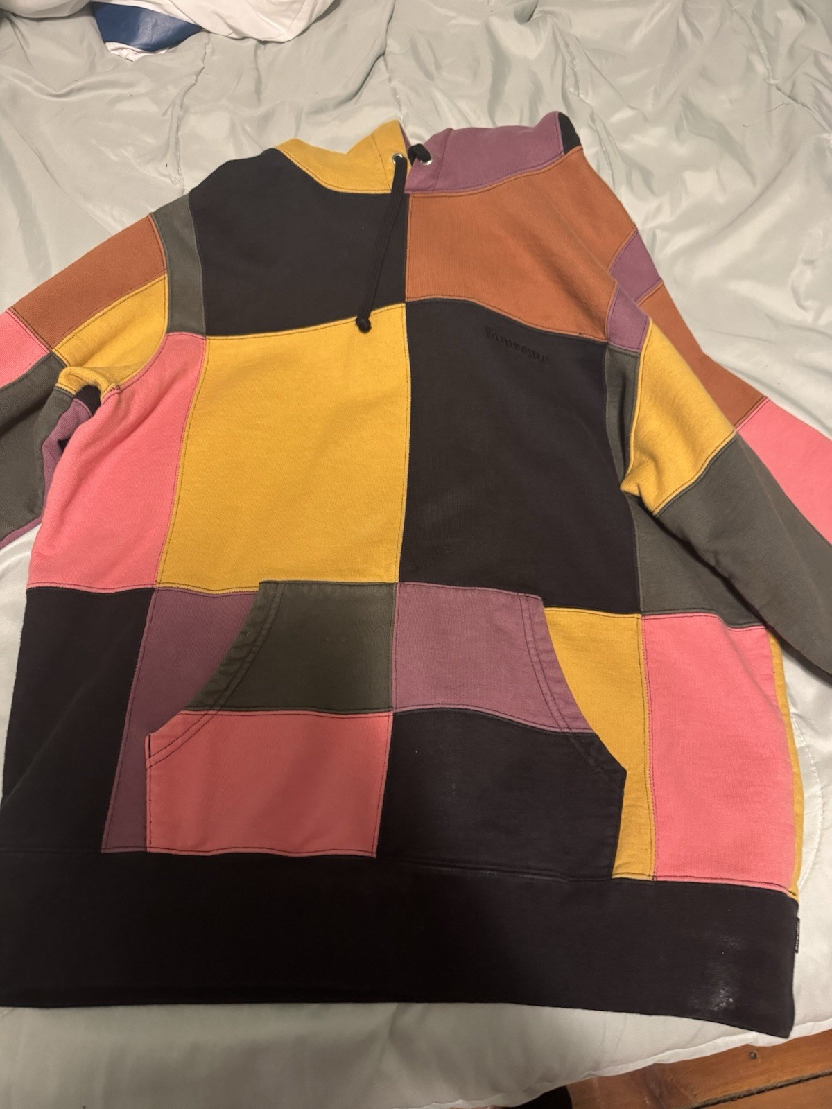Supreme Patchwork Color Block Pullover Hoodie Mul… - image 1