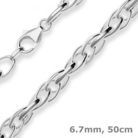 6,7Mm Doppelankerkette Silberkette Collier Halskette Aus 925 Silber 50Cm