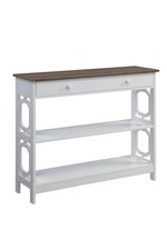 Pemberly Row Contemporary One-Drawer Console Table in Espresso and White Wood