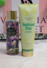 Victoria Secret Cashmere Orchid Mist 8.4oz  Sunkissed Fleur Lotion 8oz Set