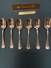 Christofle America - 6 Cuillères à Moka L. 10 Cm -Métal Argenté - RARE -
