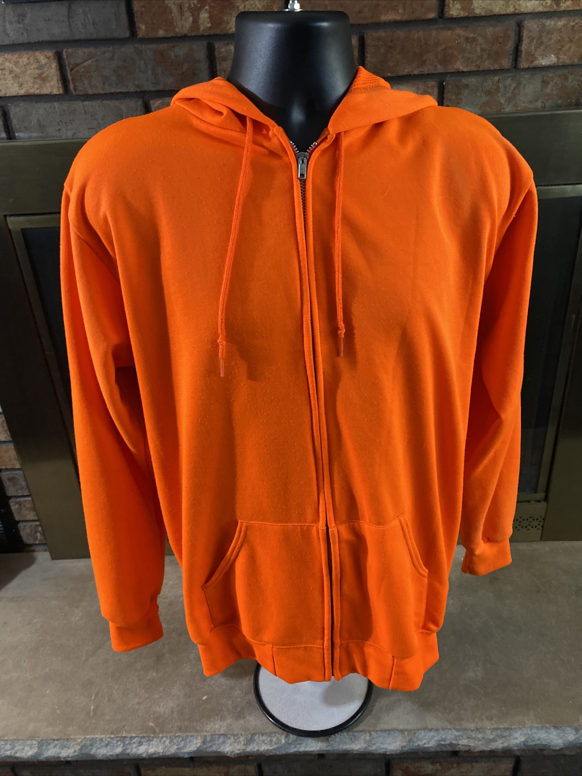 Vintage Hunters Orange Hooded Camo Thermal Sweatshirt Gem