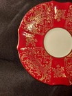 Alka Bavaria Germany Demitasse 22k  Cup& Saucer Red W/ Gold Gilt Quadrafoil  — photo 5