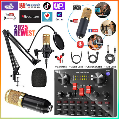 Complete Home Studio Recording Kit Condenser Microphone for Music Podcast Mixer