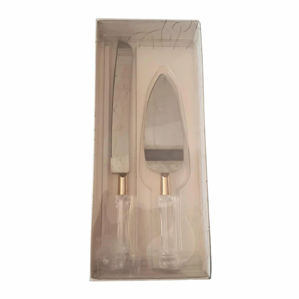 Elegante juego de cuchillos y servidores vintage para pasteles de boda Lillian Rose Foto 4 de 4