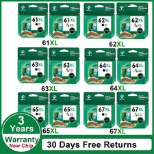 Black Color Ink Cartridges 60XL 61XL 62XL 63XL 64XL 65XL 67XL for HP Printer Lot