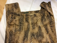 Ralph Lauren 18W 42/28 Multicolor Pants Zip Front  Legs Cotton/Spandex EUC