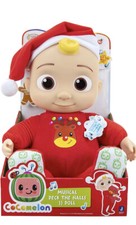 CoComelon JJ Doll Musical Deck The Halls JJ Roto Doll  Santa Hat Christmas NIB