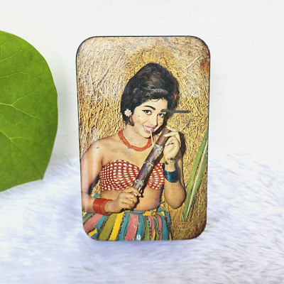 Vintage Sadhana Indian Actress Grafik Nutrine Werbung Sweets Blechdose TN57