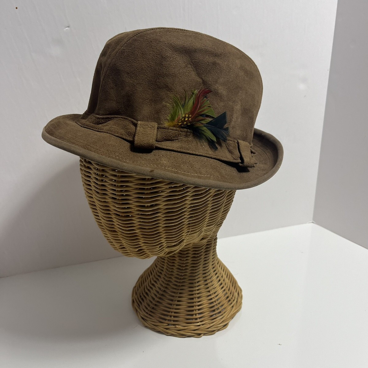 Vintage 100% Suede Fedora Country Gentleman Brown Hat W  display picture 1