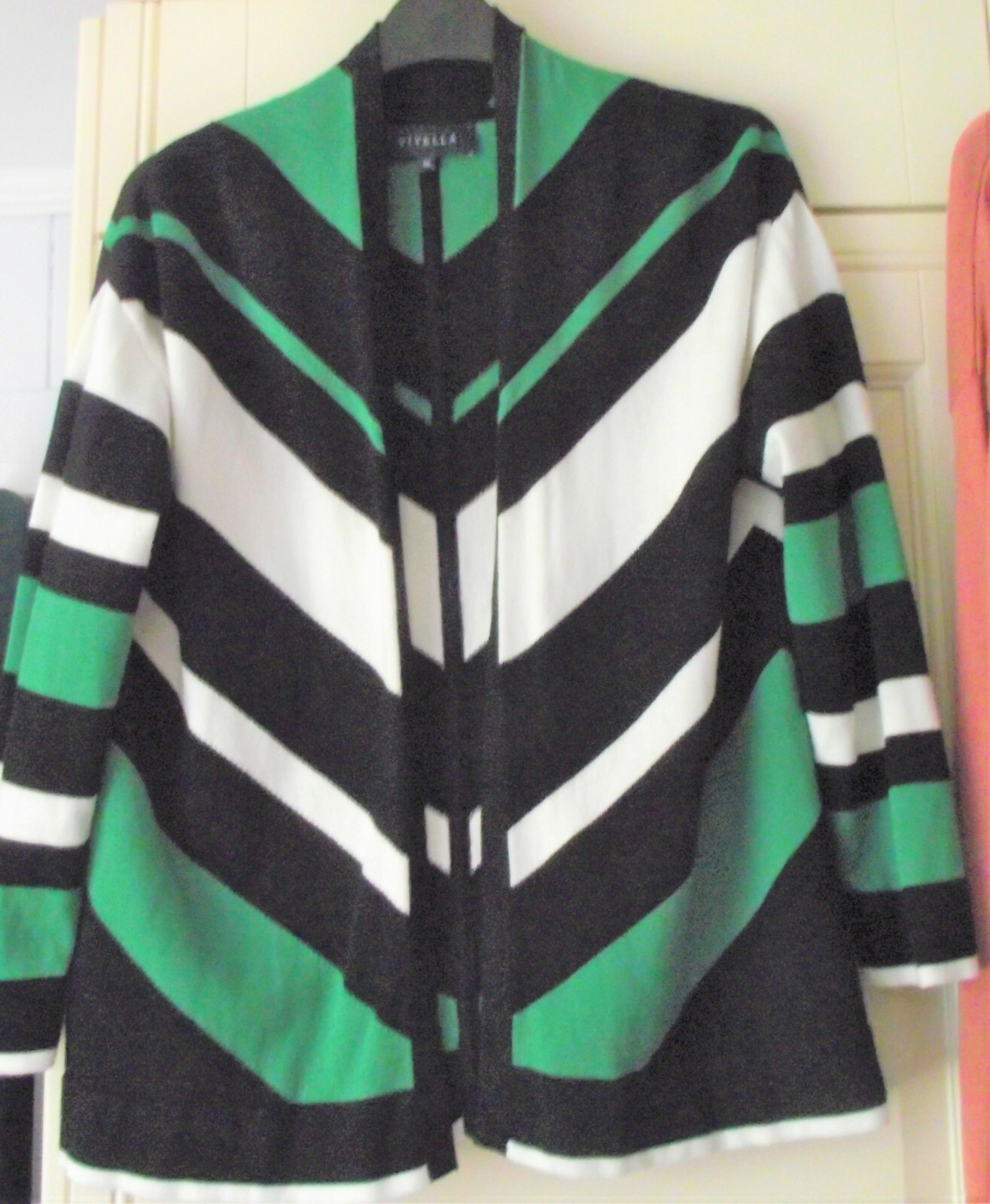 Black \u0026 White Striped Cardigan Size 
